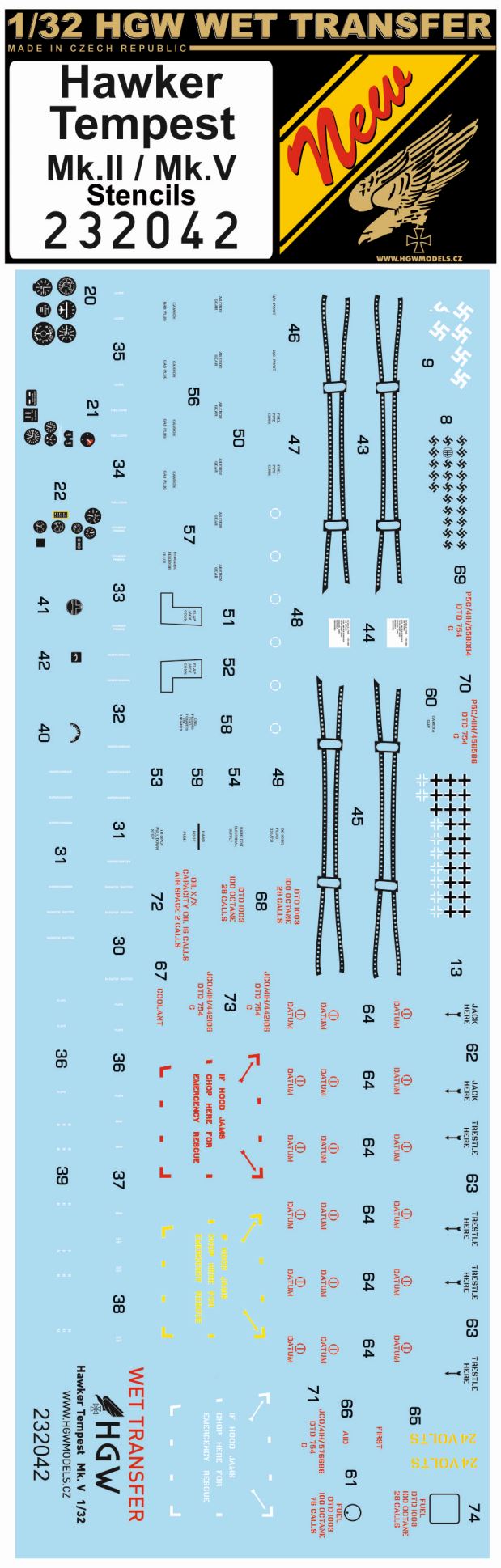 Hawker Tempest Mk.II / Mk.V - Stencils