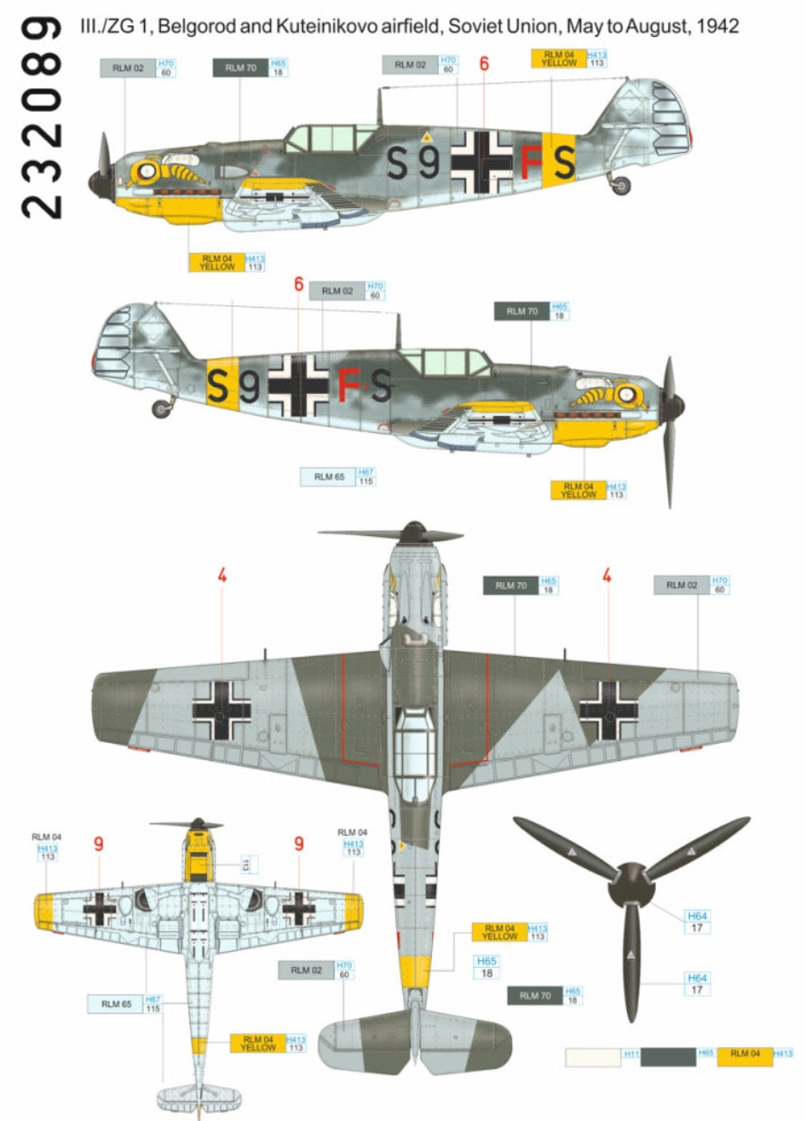 Messerschmitt Bf-109E-7 S9+FS - 1/32 Suitable for | Access Models