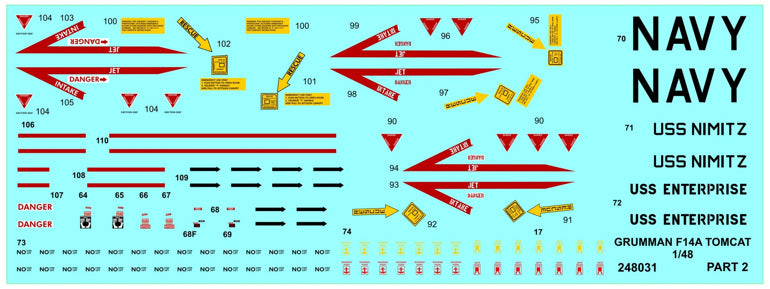 Re-printed! Grumman F-14A Tomcat Stencils + RBF	stencils + both sided RBF (Easybelts techn.) Wet Transfers (designed to be used with Avant Garde n, Fujimi, Hasegawa, Hobby Boss, Italeri, Monogram, Revell and Tamiya kits)