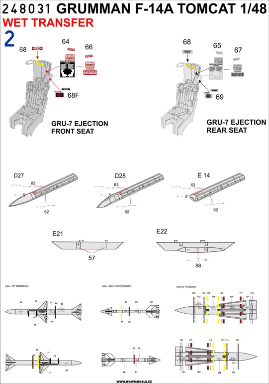 Re-printed! Grumman F-14A Tomcat Stencils + RBF	stencils + both sided RBF (Easybelts techn.) Wet Transfers (designed to be used with Avant Garde n, Fujimi, Hasegawa, Hobby Boss, Italeri, Monogram, Revell and Tamiya kits)