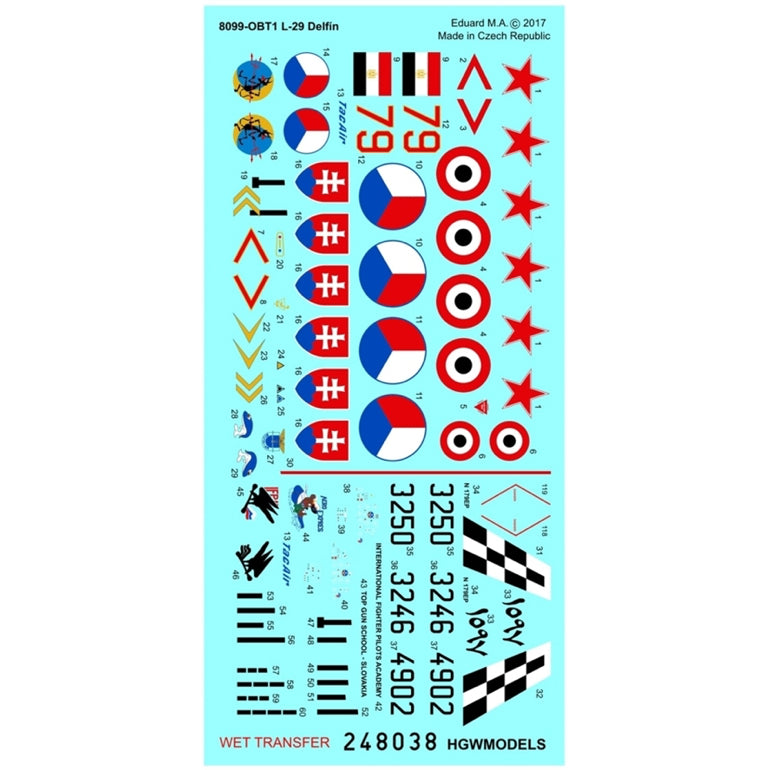 Aero L-29 Delfin markings and stencils (sets HGW248038 and HGW248039)