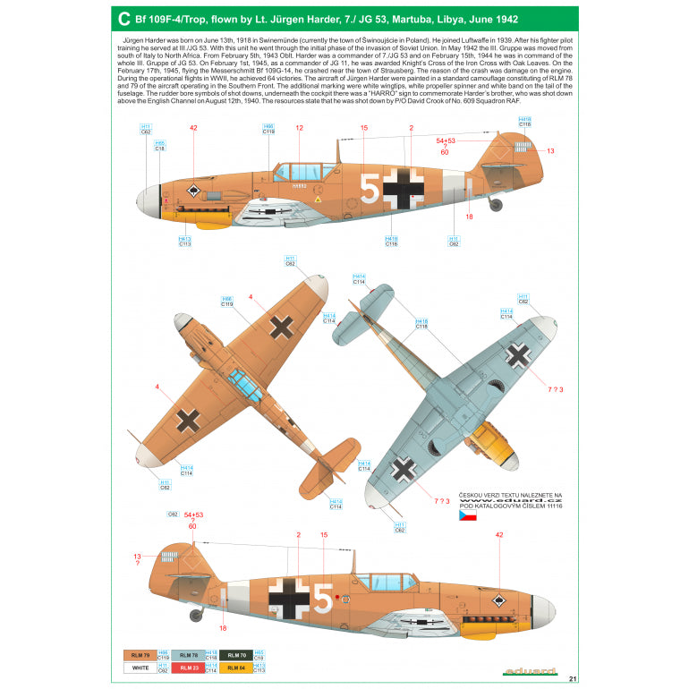 Messerschmitt Bf-109 'Afrika' - Markings