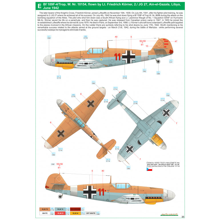 Messerschmitt Bf-109 'Afrika' - Markings