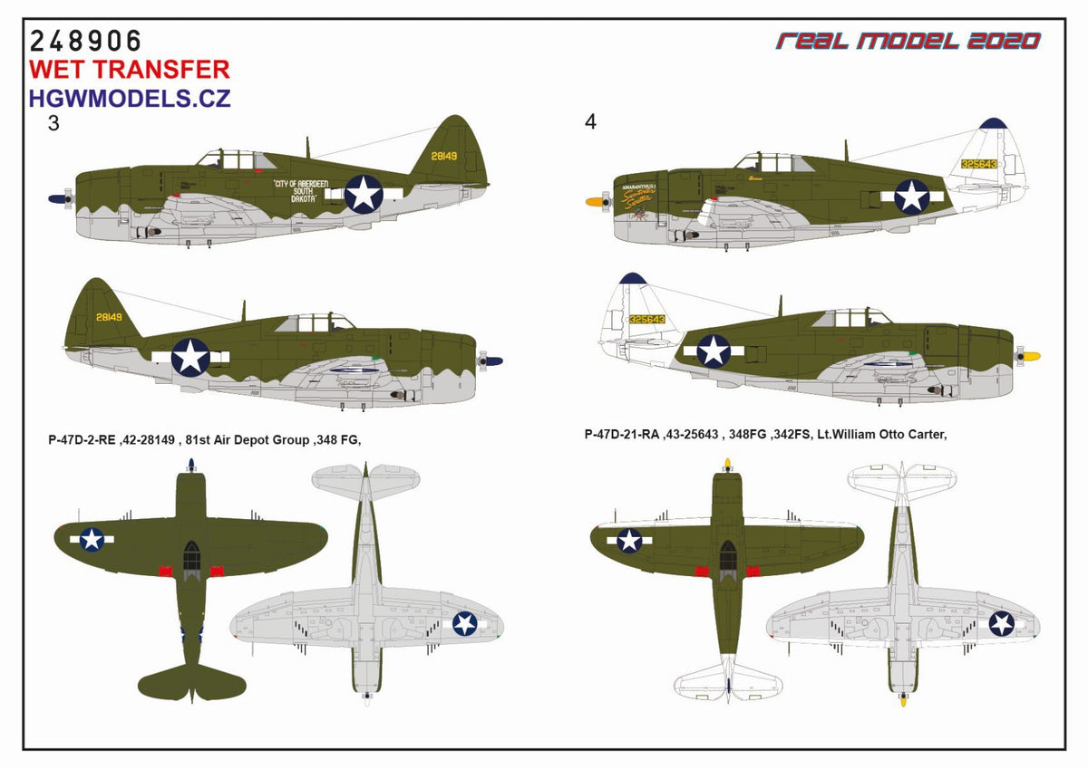 Republic P-47D Thunderbolt Razorback OVER NEW GUINEA		Markings