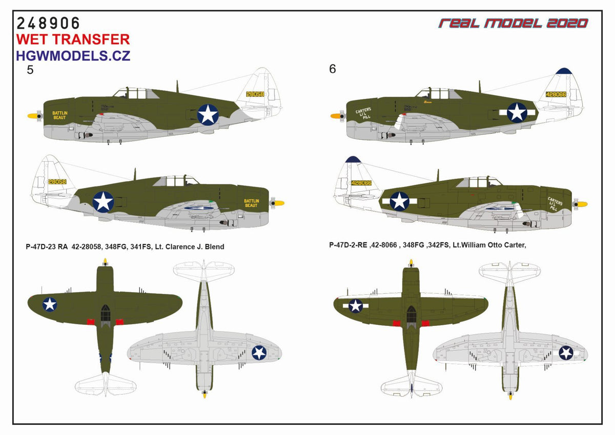 Republic P-47D Thunderbolt Razorback OVER NEW GUINEA		Markings