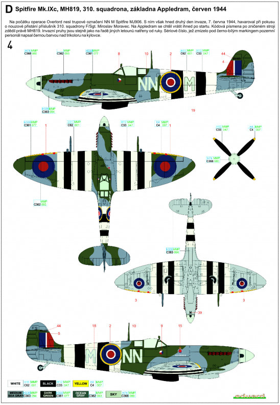 Supermarine Spitfire Mk.IXC/Mk.IXE - Markings + Stencils Eduard Wet Transfers
