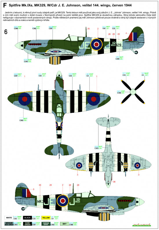 Supermarine Spitfire Mk.IXC/Mk.IXE - Markings + Stencils Eduard Wet Transfers