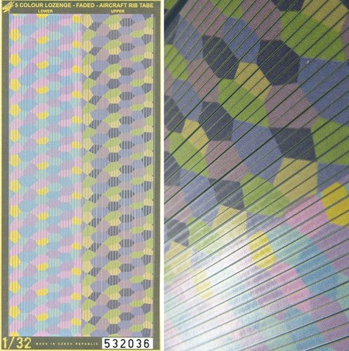 AIRCRAFT RIB TAPE - 5 COLOUR LOZENGE