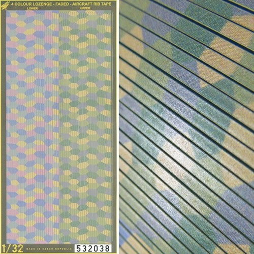 AIRCRAFT RIB TAPE - 4 COLOUR LOZENGE