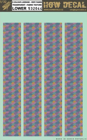5 COLOUR LOZENGE - TRANSPARENT - FABRIC TEXTURE - LOWER
