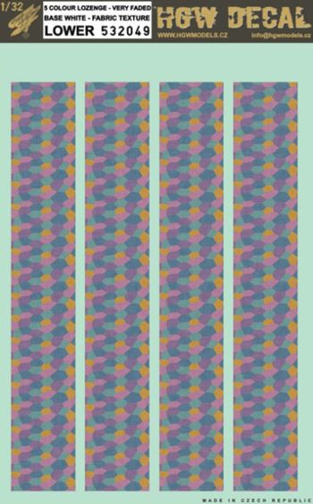 5 COLOUR LOZENGE - BASE WHITE - FABRIC TEXTURE - LOWER