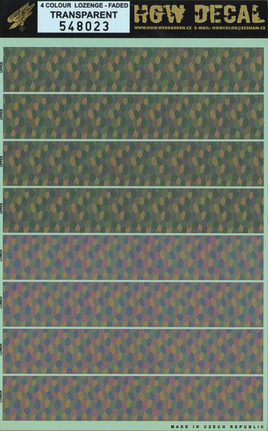 German WWI 4 colour lozenge FADED pattern for upper AND lower surfaces