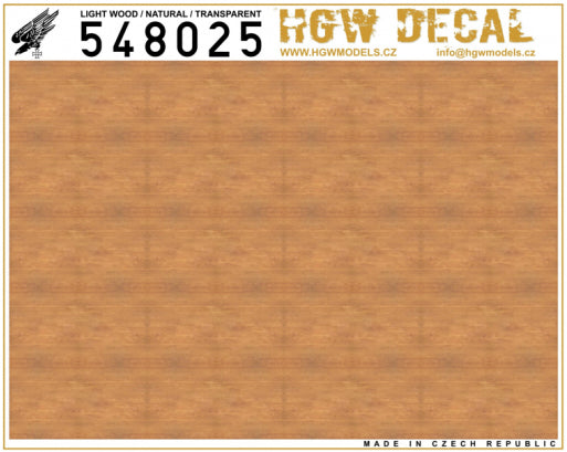 Light Wood - Transparent (NO GRID) Features: a new backing paper with white background - no optical distortion of the final shade, big format of decals.