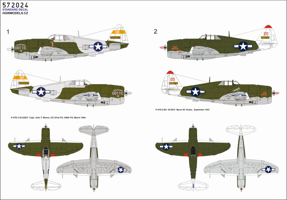 Republic P-47D Thunderbolt RAZORBACK OVER NEW GUINEA pt.1		STANDARD DECALS