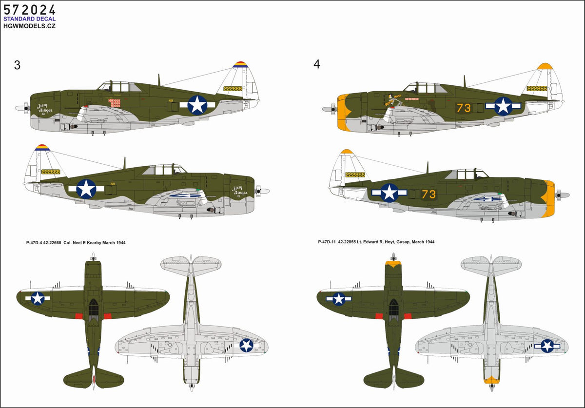 Republic P-47D Thunderbolt RAZORBACK OVER NEW GUINEA pt.1		STANDARD DECALS
