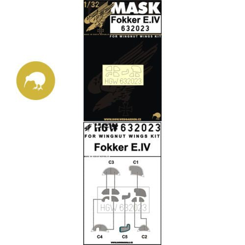 FOKKER E.IV - MASKS (designed to be used with Wingnut Wings kits)