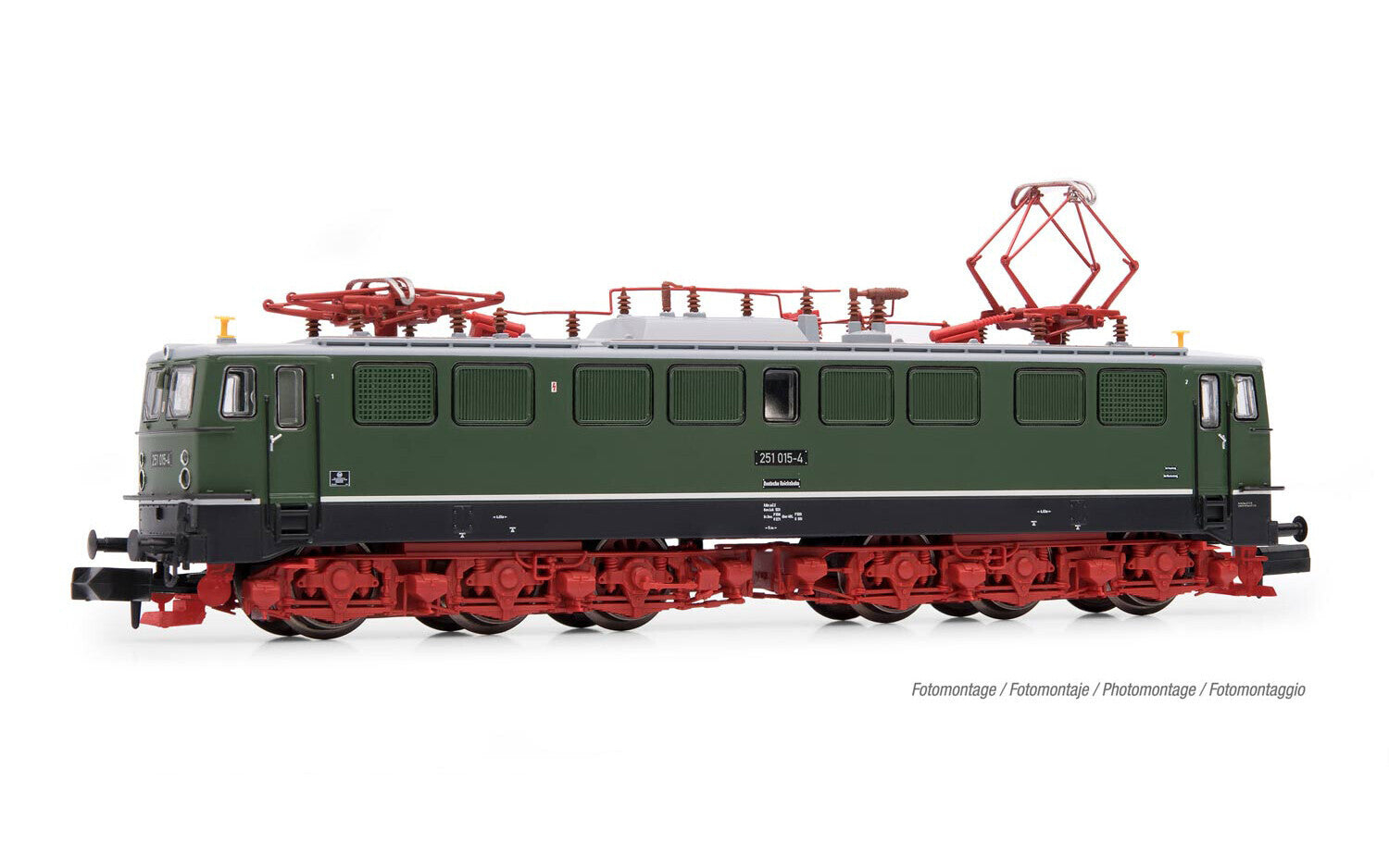 DR electric locomotive class 251 green livery with red chassis period IV DCC