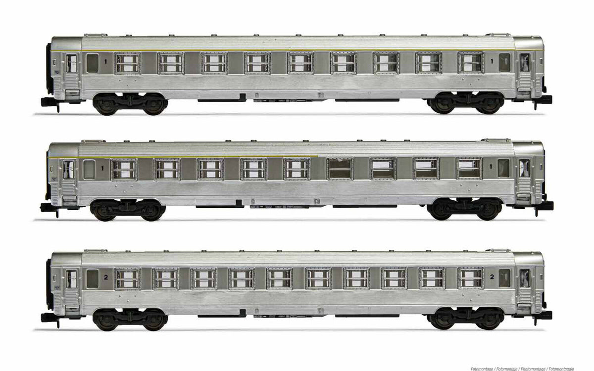 SNCF 3-unit pack DEV Inox coaches A9 A5 bar coach and B10