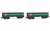 STLB 2-unit set 4-axle open wagons Eaos grey green red livery loaded with scrap period V-VI