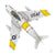 HSD Jets F-86 120mm EDF Foam Jet, Yellow Ribbon (PNP 12S) HSDA50020204J 2