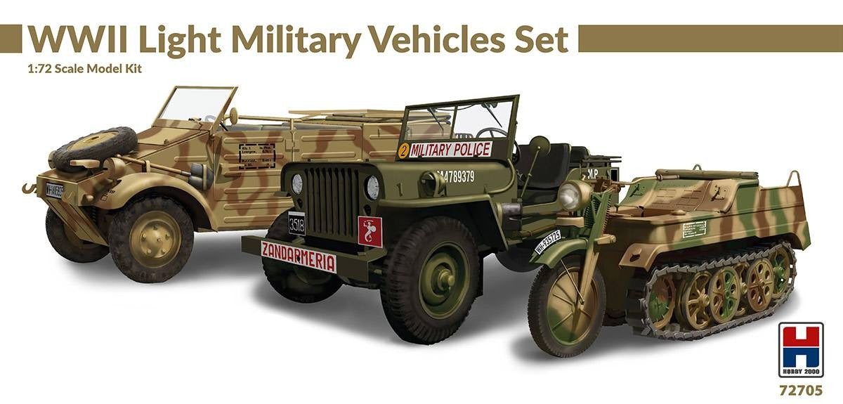 Hobby 2000 1/72 WWII Light Military Vehicles Set 72705