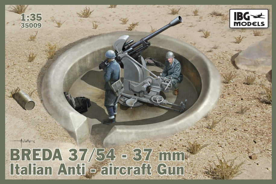 Breda 37/54 37mm Italian Anti-Aircraft Gun (optional metal barrel included)