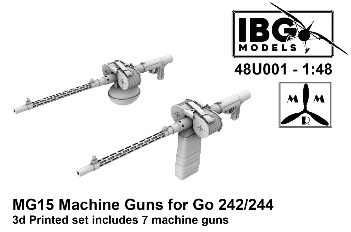 MG15 Machine Guns for the Gotha Go-242/2Go-44B-1 3d-printed (designed to be used with IBG Models kits)