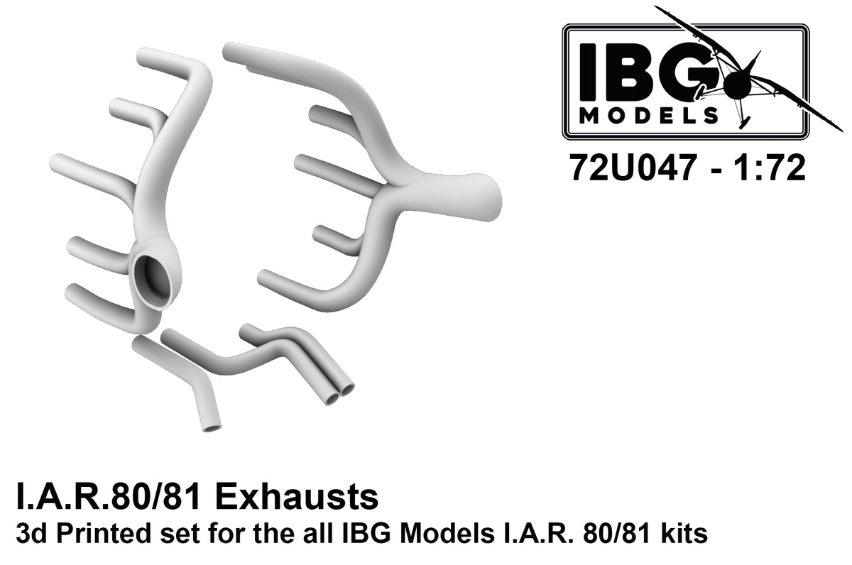 I.A.R. IAR.80/81C Exhausts (3D-Printed) (designed to be used with IBG Models kits)
