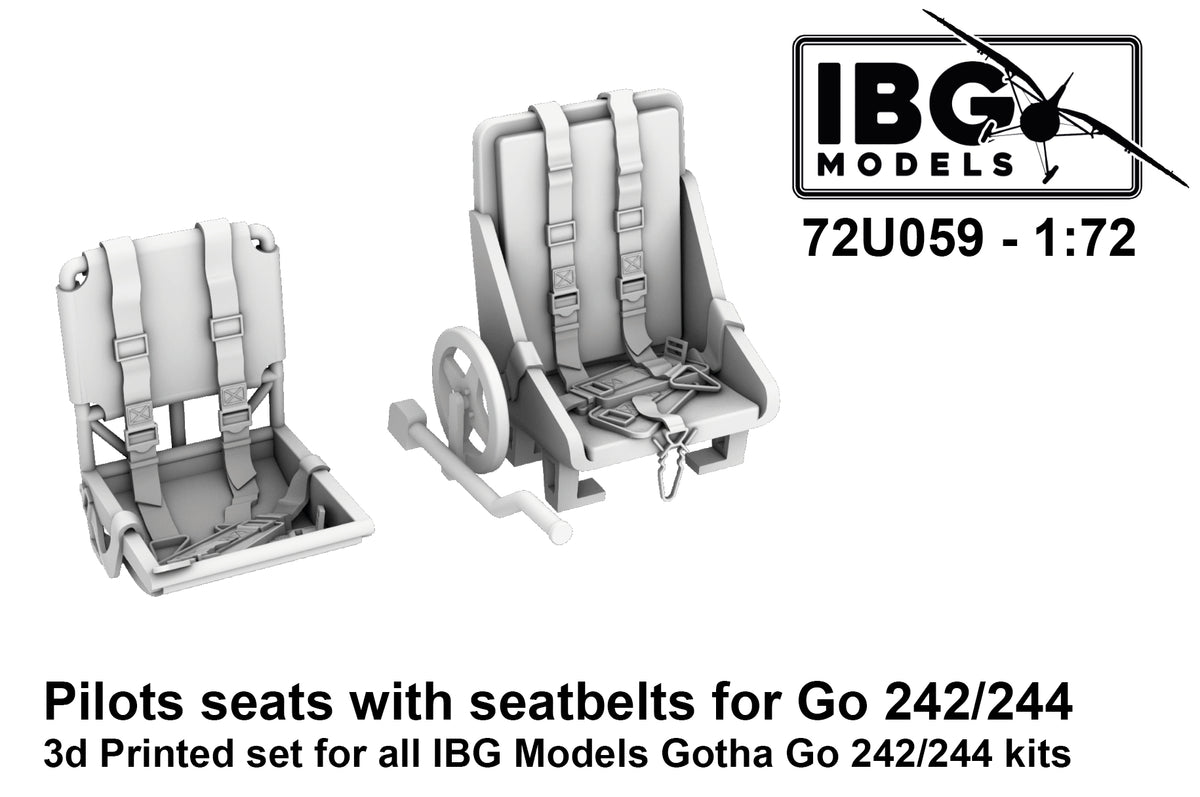 Gotha Go-242A-1/Go-244 Pilots seats with seatbelts 3D-Printed (designed to be used with IBG Models kits)