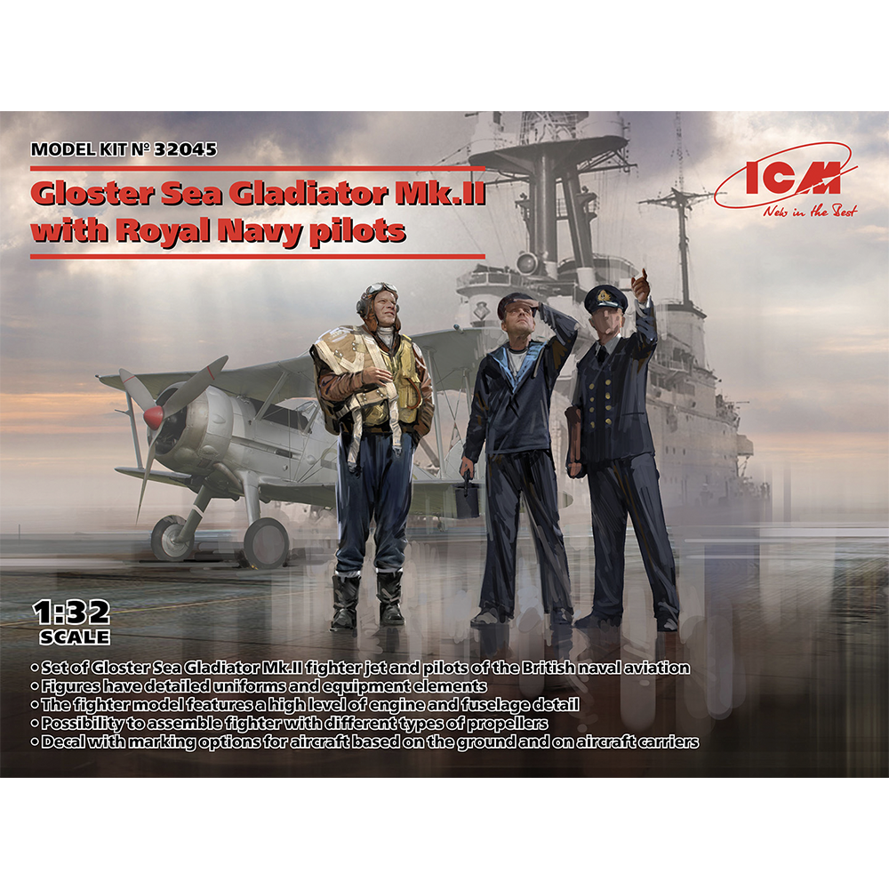 Icm 1/32 Gloster Sea Gladiator Mk.Ii W/ Royal Navy Pilot 32045