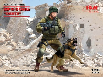 ICM IDF K-9 Unitz "OKETZ" Officer with Dog 1:16 Figures