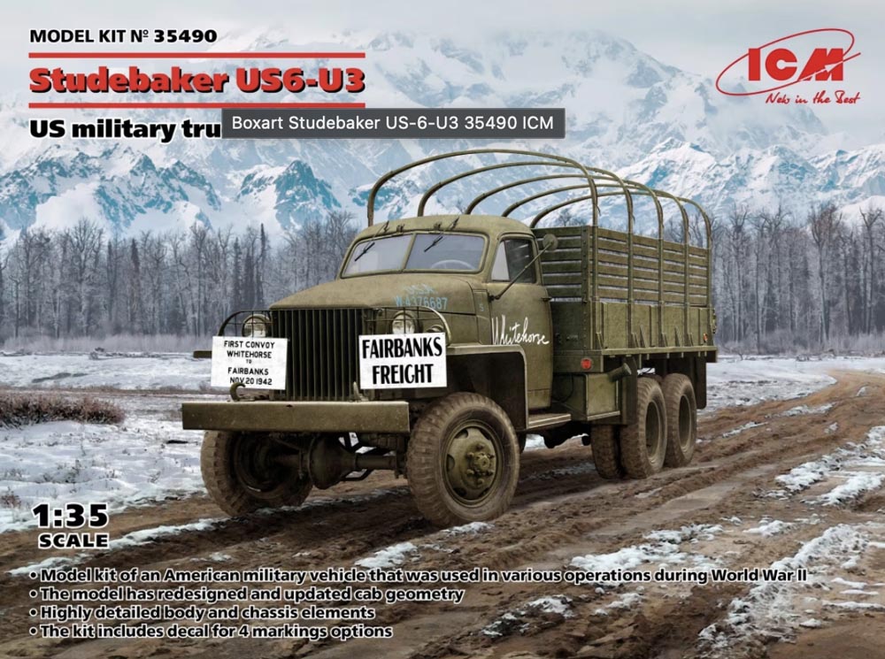 Icm 1/35 Studebaker Us6-U3 Us Military Truck 35490
