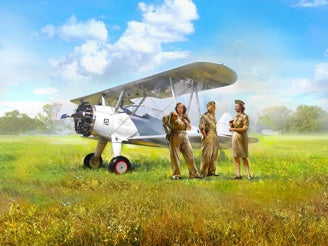 ICM Stearman PT-17 with 3 American Cadet Figures