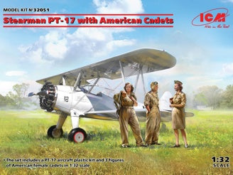 ICM Stearman PT-17 with 3 American Cadet Figures