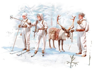ICM Finnish Riflemen (Winter 1940) 3 Figures & Reindeer