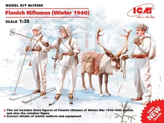 ICM Finnish Riflemen (Winter 1940) 3 Figures & Reindeer