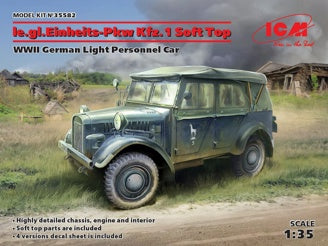 ICM le.gl.Einheitz-Pkw Kfz.1 Soft Top, WWII German Light Personnel Car 