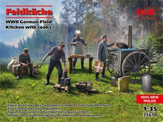ICM FeldkÃ¼che, WWII German Field Kitchen with Cooks (4 Figures & Accessories)