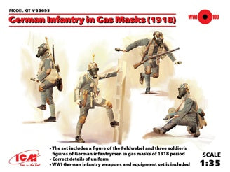 ICM German Infantry In Gas Masks (1918) 4 Figures