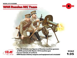 ICM WWI Russian Maxim MG Team 2 Figures