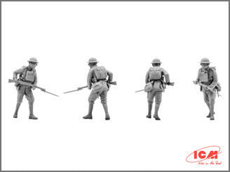 ICM British Infantry in Gas Masks (1917) 4 Figures
