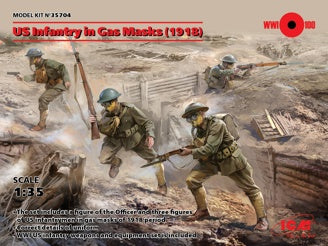 ICM US Infantry In Gas Masks (1918) 4 Figures