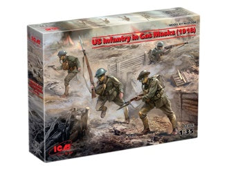 ICM US Infantry In Gas Masks (1918) 4 Figures