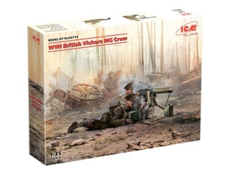 ICM WWI British Vickers MG Crew (Vickers MG & 2 Figures)