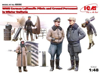 ICM WWII German Luftwaffe Pilots & Ground Personnel In Winter Uniform 5 Figures