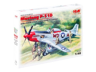 ICM Mustang P-51D with USAAF Pilots & Ground Personnel (5 Figures)