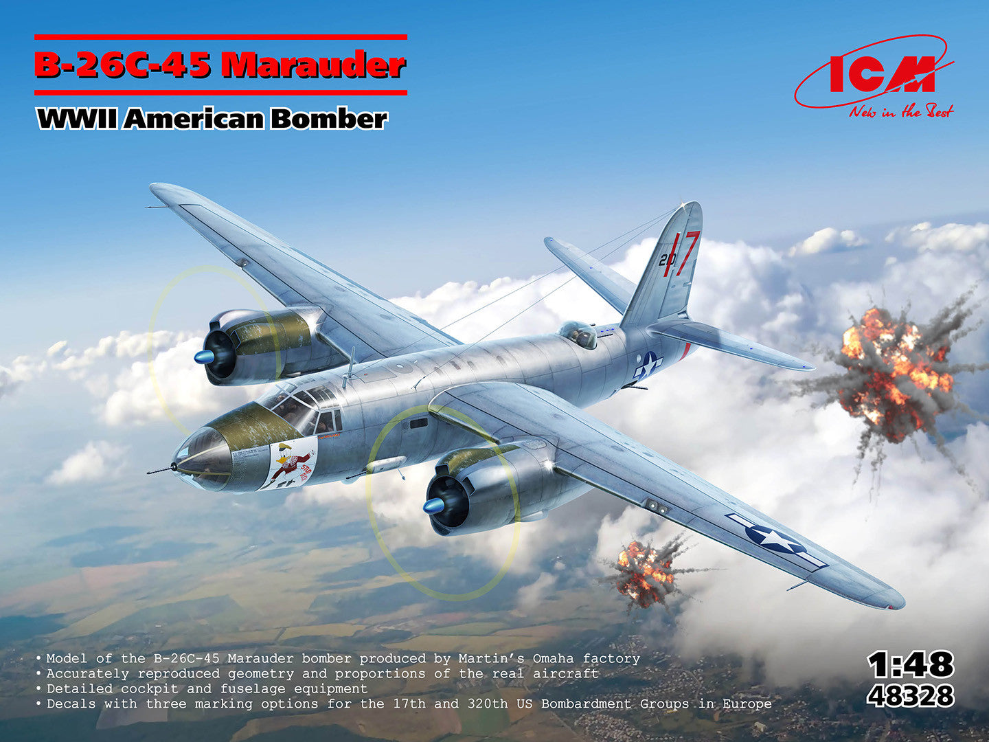 ICM B-26C-45 Marauder, Wwii American Bomber ICM48328