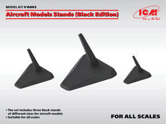  Aircraft Models Stands (Set of 3 - Black Edition)