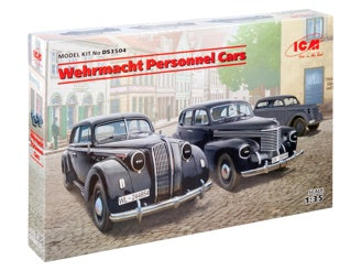 ICM Wehrmacht Personnel Cars, Kadett K38 Saloon, Kapitan Saloon, Admiral Saloon (Set of 3)