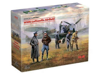 ICM WWII Luftwaffe Airfield Set, Bf 109F-4 & Hs 126B & 7 Figures